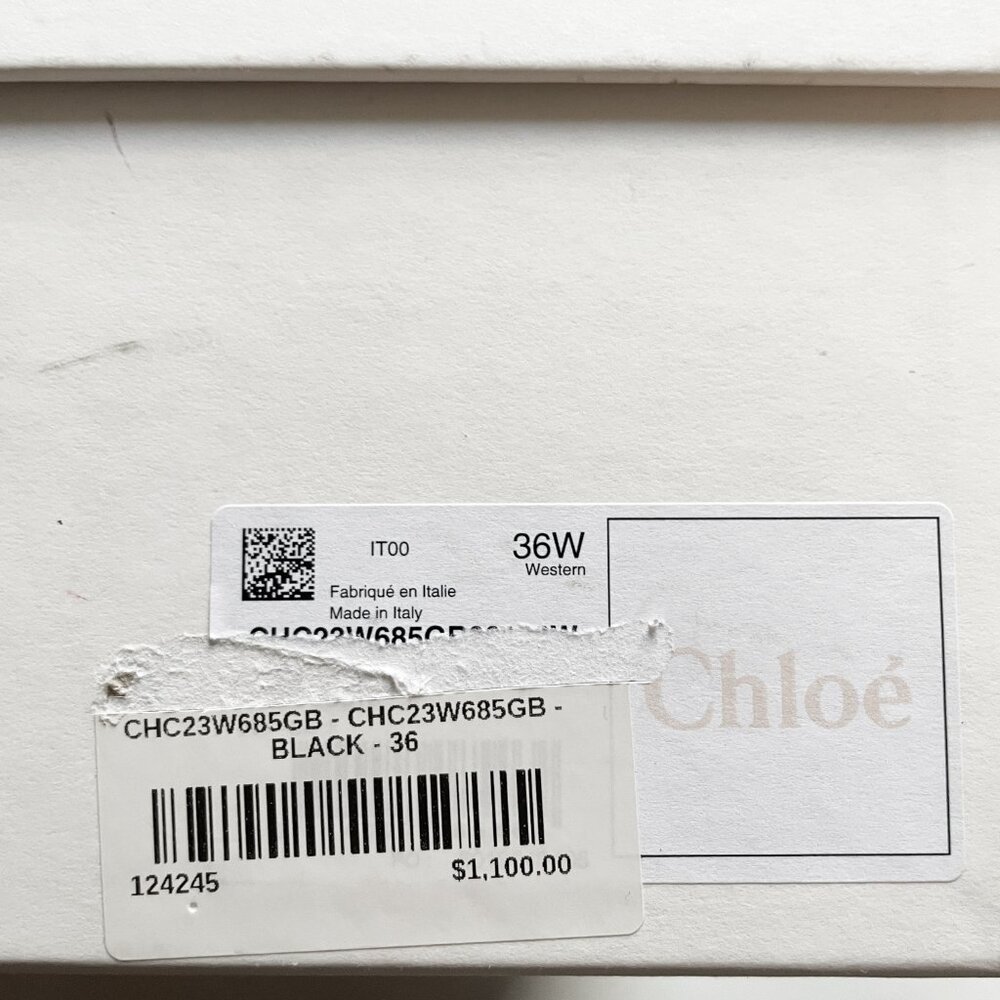 Chloe Mallo Heeled Ankle Boots Smooth Calfskin Black Size EU 36 US 6 NEW NIB - Picture 8 of 9